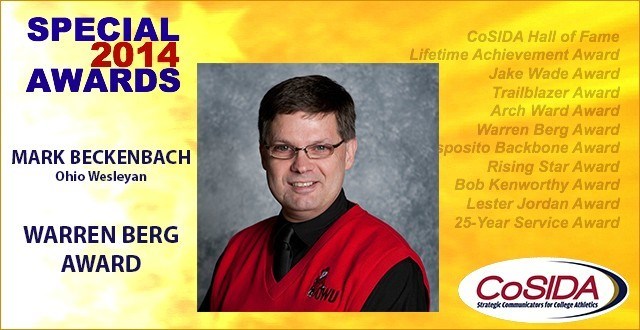 Awards Salute: Mark Beckenbach, Warren Berg Award recipient